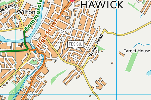 TD9 9JL map - OS VectorMap District (Ordnance Survey) TD9 9JL map - OS VectorMap District (Ordnance Survey)