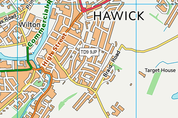 TD9 9JP map - OS VectorMap District (Ordnance Survey) TD9 9JP map - OS VectorMap District (Ordnance Survey)