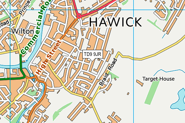TD9 9JR map - OS VectorMap District (Ordnance Survey)