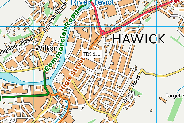 TD9 9JU map - OS VectorMap District (Ordnance Survey) TD9 9JU map - OS VectorMap District (Ordnance Survey)