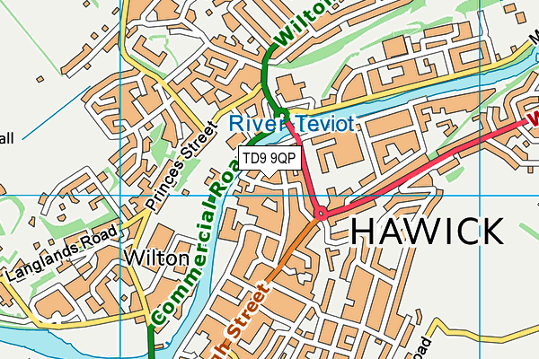 TD9 9QP map - OS VectorMap District (Ordnance Survey) TD9 9QP map - OS VectorMap District (Ordnance Survey)