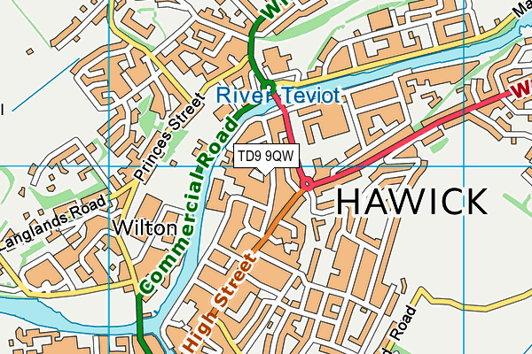 TD9 9QW map - OS VectorMap District (Ordnance Survey) TD9 9QW map - OS VectorMap District (Ordnance Survey)