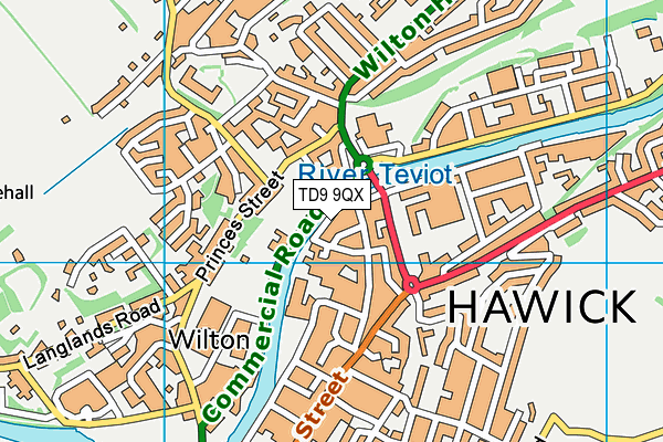 TD9 9QX map - OS VectorMap District (Ordnance Survey) TD9 9QX map - OS VectorMap District (Ordnance Survey)