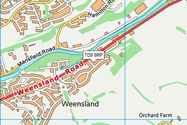 TD9 9RP map - OS VectorMap District (Ordnance Survey) TD9 9RP map - OS VectorMap District (Ordnance Survey)
