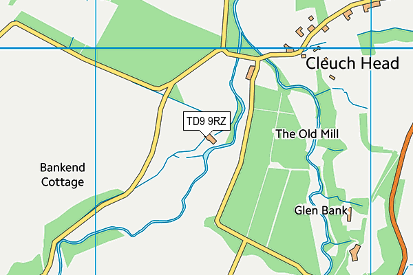 TD9 9RZ map - OS VectorMap District (Ordnance Survey)