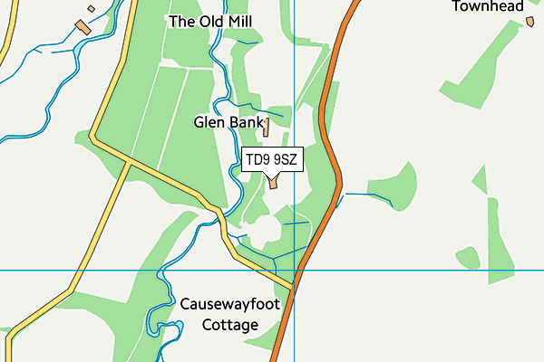 TD9 9SZ map - OS VectorMap District (Ordnance Survey) TD9 9SZ map - OS VectorMap District (Ordnance Survey)