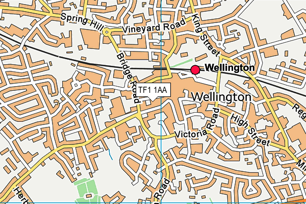 TF1 1AA map - OS VectorMap District (Ordnance Survey) TF1 1AA map - OS VectorMap District (Ordnance Survey)