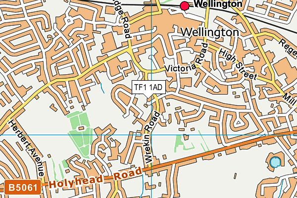 TF1 1AD map - OS VectorMap District (Ordnance Survey) TF1 1AD map - OS VectorMap District (Ordnance Survey)