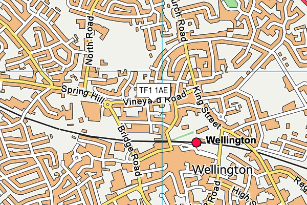 TF1 1AE map - OS VectorMap District (Ordnance Survey) TF1 1AE map - OS VectorMap District (Ordnance Survey)