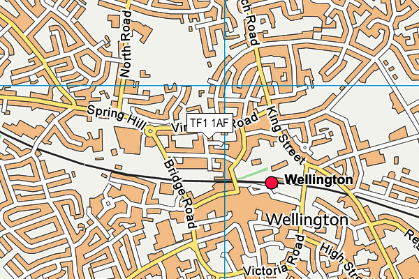 TF1 1AF map - OS VectorMap District (Ordnance Survey) TF1 1AF map - OS VectorMap District (Ordnance Survey)