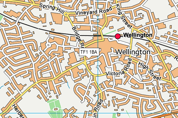 TF1 1BA map - OS VectorMap District (Ordnance Survey) TF1 1BA map - OS VectorMap District (Ordnance Survey)