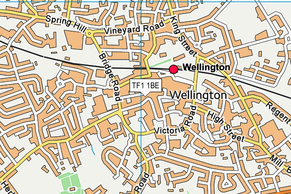 TF1 1BE map - OS VectorMap District (Ordnance Survey) TF1 1BE map - OS VectorMap District (Ordnance Survey)