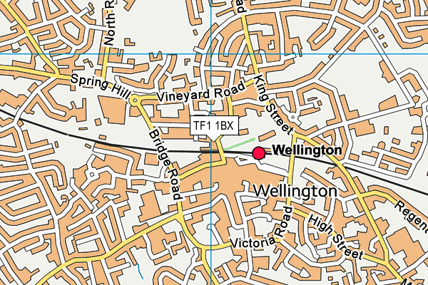 TF1 1BX map - OS VectorMap District (Ordnance Survey) TF1 1BX map - OS VectorMap District (Ordnance Survey)