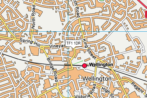 TF1 1DR map - OS VectorMap District (Ordnance Survey) TF1 1DR map - OS VectorMap District (Ordnance Survey)