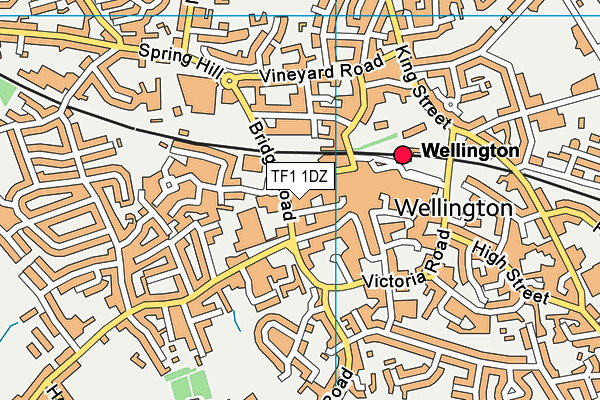 TF1 1DZ map - OS VectorMap District (Ordnance Survey)