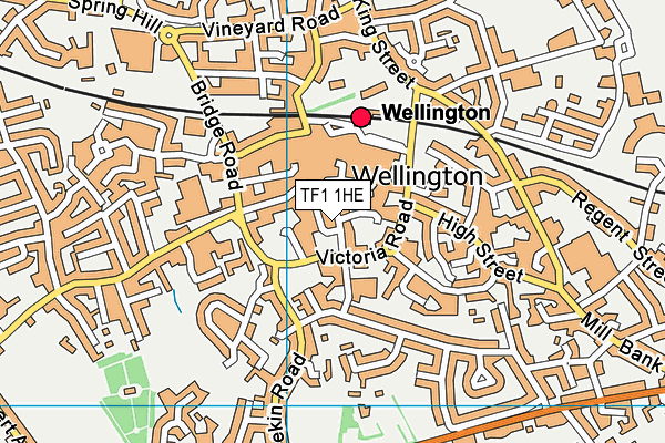 TF1 1HE map - OS VectorMap District (Ordnance Survey) TF1 1HE map - OS VectorMap District (Ordnance Survey)