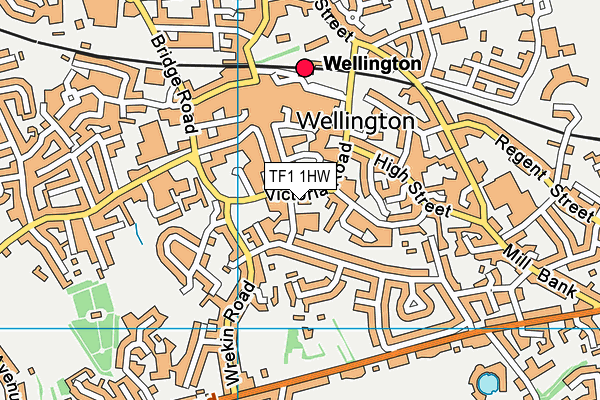 TF1 1HW map - OS VectorMap District (Ordnance Survey) TF1 1HW map - OS VectorMap District (Ordnance Survey)