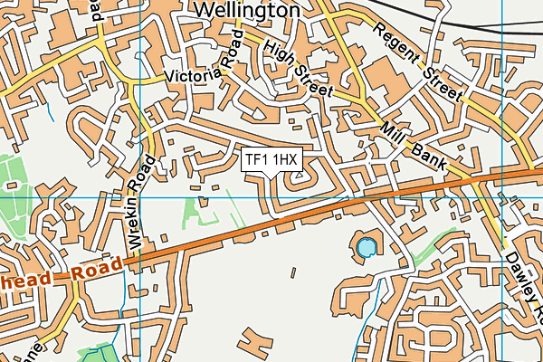 TF1 1HX map - OS VectorMap District (Ordnance Survey) TF1 1HX map - OS VectorMap District (Ordnance Survey)
