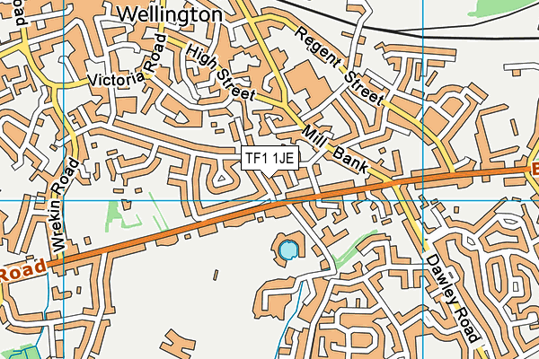 TF1 1JE map - OS VectorMap District (Ordnance Survey) TF1 1JE map - OS VectorMap District (Ordnance Survey)