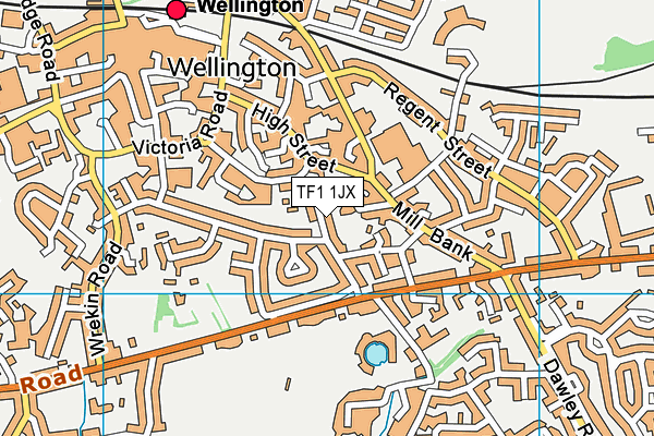 TF1 1JX map - OS VectorMap District (Ordnance Survey) TF1 1JX map - OS VectorMap District (Ordnance Survey)