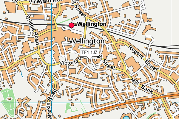 TF1 1JZ map - OS VectorMap District (Ordnance Survey)
