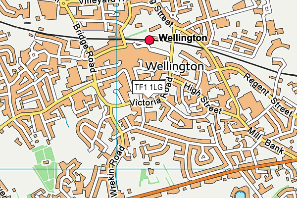 TF1 1LG map - OS VectorMap District (Ordnance Survey) TF1 1LG map - OS VectorMap District (Ordnance Survey)