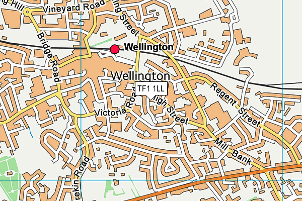 TF1 1LL map - OS VectorMap District (Ordnance Survey) TF1 1LL map - OS VectorMap District (Ordnance Survey)