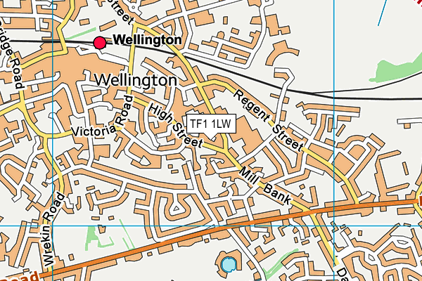 TF1 1LW map - OS VectorMap District (Ordnance Survey) TF1 1LW map - OS VectorMap District (Ordnance Survey)