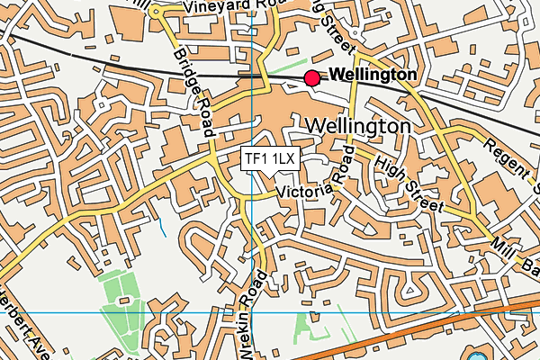 TF1 1LX map - OS VectorMap District (Ordnance Survey) TF1 1LX map - OS VectorMap District (Ordnance Survey)