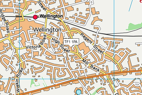 TF1 1PA map - OS VectorMap District (Ordnance Survey) TF1 1PA map - OS VectorMap District (Ordnance Survey)