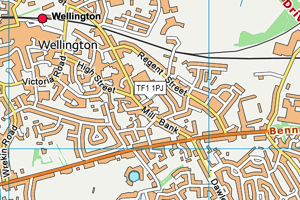 TF1 1PJ map - OS VectorMap District (Ordnance Survey) TF1 1PJ map - OS VectorMap District (Ordnance Survey)