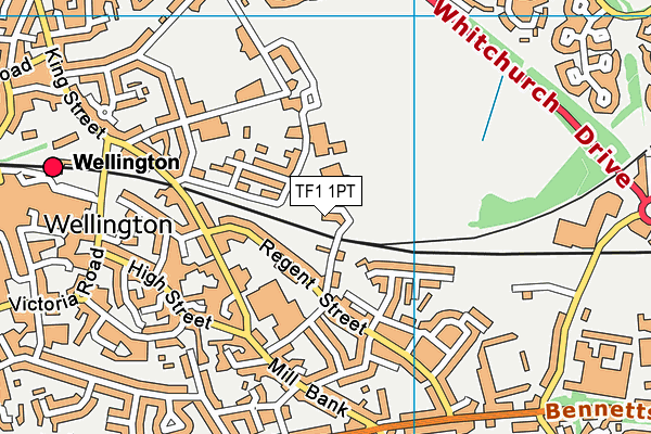 TF1 1PT map - OS VectorMap District (Ordnance Survey) TF1 1PT map - OS VectorMap District (Ordnance Survey)