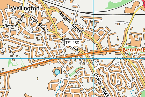 TF1 1SD map - OS VectorMap District (Ordnance Survey) TF1 1SD map - OS VectorMap District (Ordnance Survey)
