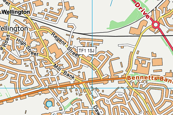 TF1 1SJ map - OS VectorMap District (Ordnance Survey) TF1 1SJ map - OS VectorMap District (Ordnance Survey)