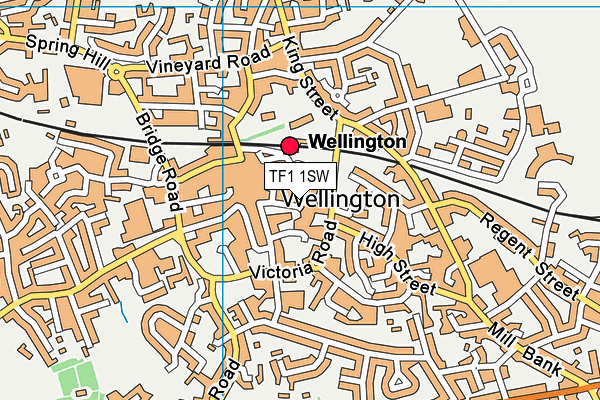 TF1 1SW map - OS VectorMap District (Ordnance Survey) TF1 1SW map - OS VectorMap District (Ordnance Survey)