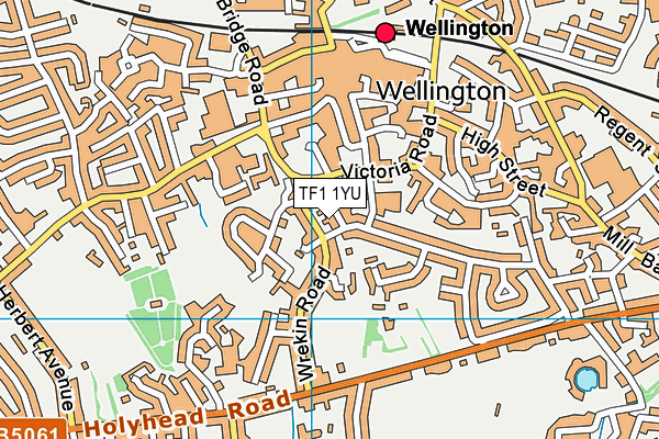 TF1 1YU map - OS VectorMap District (Ordnance Survey) TF1 1YU map - OS VectorMap District (Ordnance Survey)