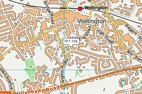 TF1 1YX map - OS VectorMap District (Ordnance Survey) TF1 1YX map - OS VectorMap District (Ordnance Survey)