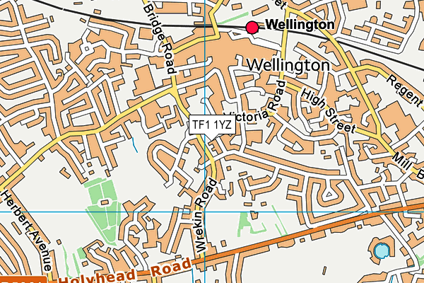 TF1 1YZ map - OS VectorMap District (Ordnance Survey) TF1 1YZ map - OS VectorMap District (Ordnance Survey)
