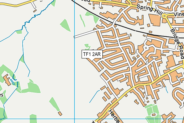 TF1 2AR map - OS VectorMap District (Ordnance Survey) TF1 2AR map - OS VectorMap District (Ordnance Survey)