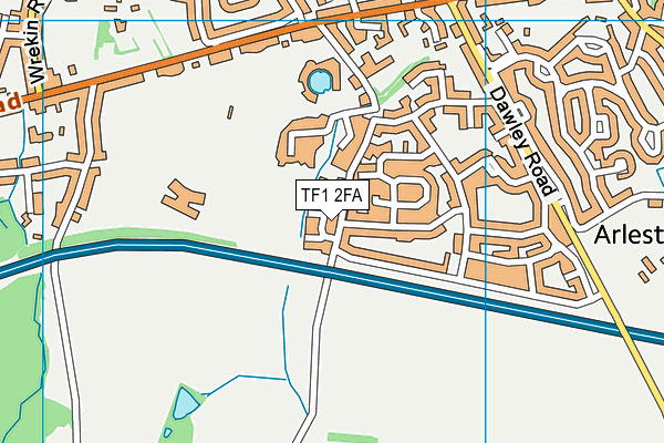 TF1 2FA map - OS VectorMap District (Ordnance Survey) TF1 2FA map - OS VectorMap District (Ordnance Survey)