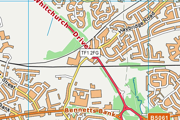 TF1 2FG map - OS VectorMap District (Ordnance Survey) TF1 2FG map - OS VectorMap District (Ordnance Survey)