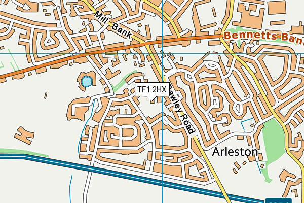 TF1 2HX map - OS VectorMap District (Ordnance Survey) TF1 2HX map - OS VectorMap District (Ordnance Survey)