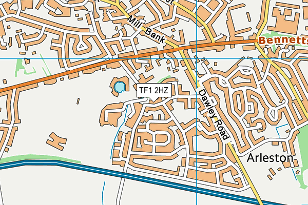 TF1 2HZ map - OS VectorMap District (Ordnance Survey)
