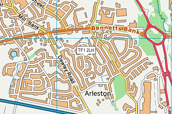 TF1 2LH map - OS VectorMap District (Ordnance Survey) TF1 2LH map - OS VectorMap District (Ordnance Survey)