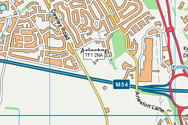 TF1 2NA map - OS VectorMap District (Ordnance Survey) TF1 2NA map - OS VectorMap District (Ordnance Survey)