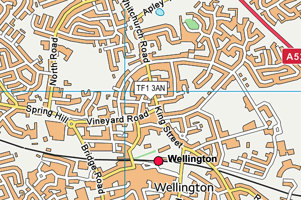 TF1 3AN map - OS VectorMap District (Ordnance Survey)