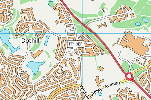 TF1 3BF map - OS VectorMap District (Ordnance Survey) TF1 3BF map - OS VectorMap District (Ordnance Survey)