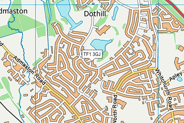 TF1 3GJ map - OS VectorMap District (Ordnance Survey) TF1 3GJ map - OS VectorMap District (Ordnance Survey)