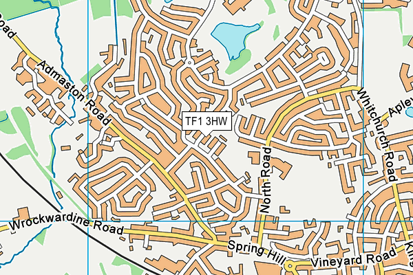 TF1 3HW map - OS VectorMap District (Ordnance Survey) TF1 3HW map - OS VectorMap District (Ordnance Survey)