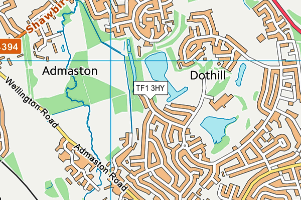 TF1 3HY map - OS VectorMap District (Ordnance Survey) TF1 3HY map - OS VectorMap District (Ordnance Survey)